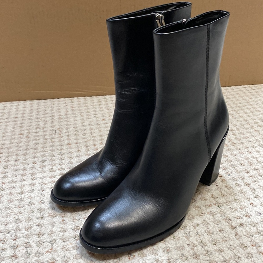 Alexander Wang Black Leather Ankle Boots Booties 35.5 / 5.5 US